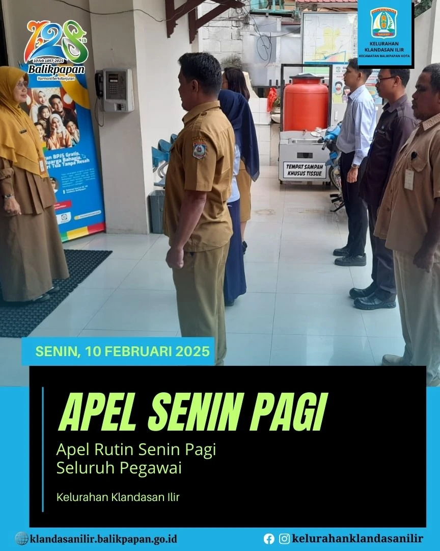 Apel Rutin Senin Pagi Pegawai Kelurahan Klandasan Ilir Apel Rutin Senin Pagi Pegawai Kelurahan Klandasan Ilir