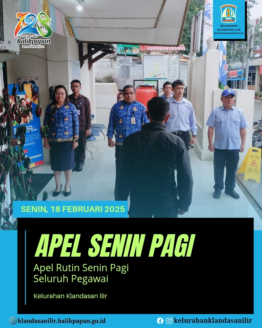 Apel Rutin Senin Pagi Pegawai Kelurahan Klandasan Ilir Apel Rutin Senin Pagi Pegawai Kelurahan Klandasan Ilir