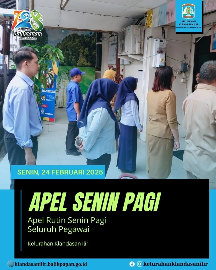 Apel Rutin Senin Pagi Pegawai Kelurahan Klandasan Ilir Apel Rutin Senin Pagi Pegawai Kelurahan Klandasan Ilir